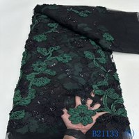 Tissu de dentelle florale brodée africaine avec paillettes Dentelle à paillettes élastique en velours pour vêtements de mariage et de fête pour vêtements et vêtements