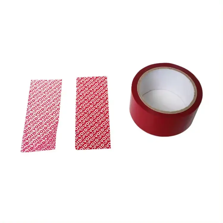 Custom Printed Non Residue Red Blue Taper Seal Double Sided Tamper Evident Adhesive Clear Void Security Tape
