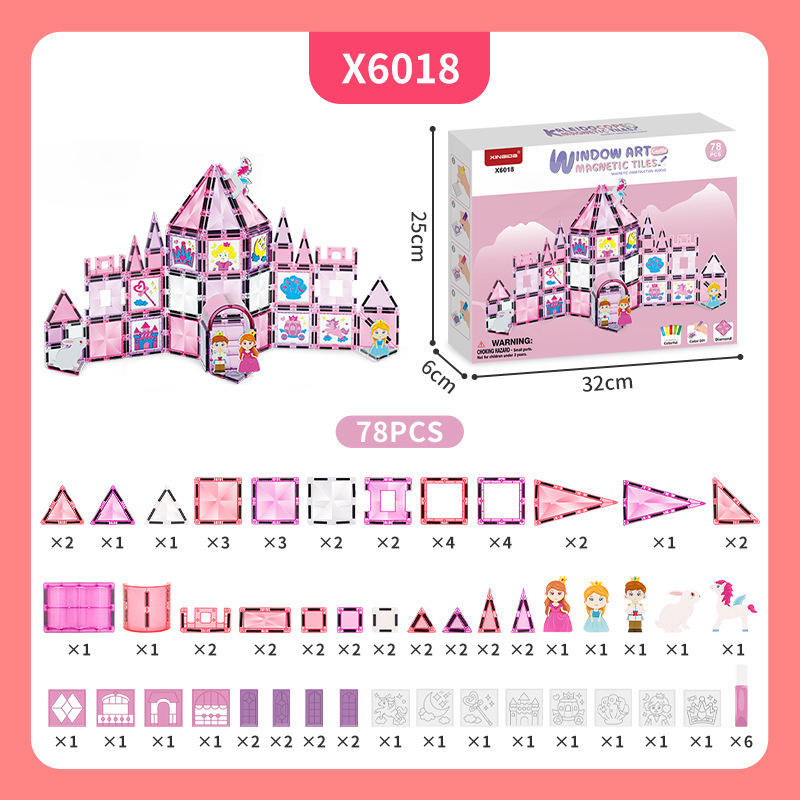 Série Château de Princesse à Coller Sans Cuisson - 78 Pièces