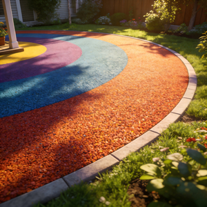 Granulés EPDM directement de l'usine pour revêtements de sol de petits jardins et cours, couleurs vibrantes, revêtement de sol décoratif extérieur longue durée pour patio - Product Image 1