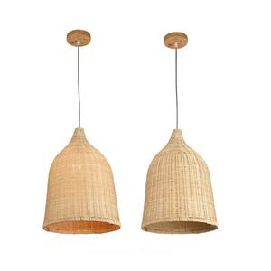 Asie du sud-est Style chinois <span class=keywords><strong>abat</strong></span>-<span class=keywords><strong>jour</strong></span> en bambou DIA 30 * H40CM fait à la main en rotin tissé naturel lampe ronde lustre suspendu - Product Image 2