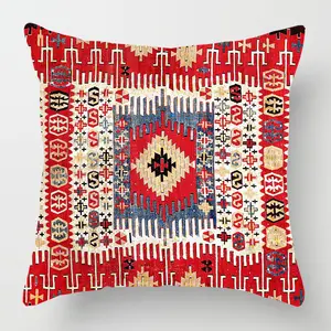 Amity Taie d'oreiller de style ethnique turc imprimé Taie d'oreiller Décoration intérieure Housse de coussin de canapé indien 45x45