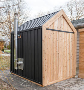 غرفة ساونا من الخشب الفنلندي للاستخدام الخارجي، كابينة ساونا بالبخار - Product Image 2