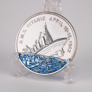 Kunden spezifische Metall-Gedenkmünzen UK Titanic <span class=keywords><strong>Ship</strong></span> Nickel Love Medaillen Traums chiff <span class=keywords><strong>Sinking</strong></span> Blue Comme morative Coin Collection - Product Image 4