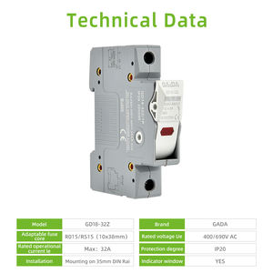 एसी 10x38 फ्यूज और फ्यूज धारक 1a 2a 3a 4a 6a 8a 10a 12a 15a 20a 25a 30a 32a विद्युत फ्यूज धारक - Product Image 4