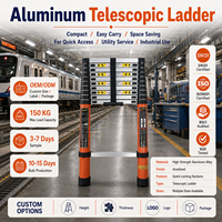 Échelle télescopique en aluminium 6063 certifiée CE EN131, 150 kg, 5 marches, moderne, portable, pliable, pour entrepôt et usine