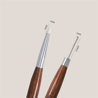 Pinceaux à ongles double embout avec pointes en silicone et manche en bois, outil de pointillage pour la peinture d'ongles et la manucure