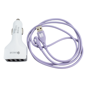 Nouveau produit Ensemble de chargeur de voiture 120W Chargeur de voiture super rapide 4 ports USB QC 3.0 avec câble de type C - Product Image 2