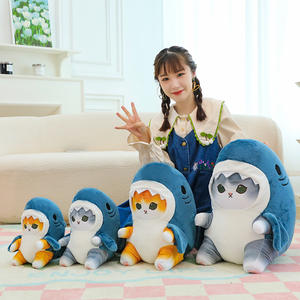 Divertente Peluche Ricamato a Forma di Grande Squalo Gatto, Cuscino Regalo Originale per Fidanzato/Fidanzata in Stile TikTok - Product Image 1