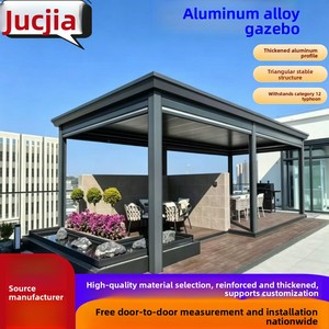 Pergola motorisée extérieure en alliage d'aluminium avec stores orientables, auvent motorisé, pour cour, jardin, véranda, villa moderne, grand pavillon, gris - Product Image 5