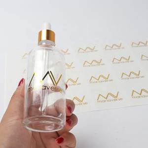 <strong>Waterproof</strong> Printing Logo Custom Vinyl Label Transparent Gold Foil <strong>Stickers</strong> - Product Image 3