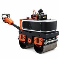 Rouleau compresseur vibrant autoporté mini 0,8 tonne haute efficacité 2026 à double tambour hydraulique pour la construction