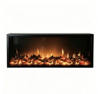 Cheminée électrique moderne 1500W à 3 faces avec flammes RGB pour la maison et l'hôtel, fonctionnement en anglais, décoration de salon