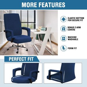 Housses de <span class=keywords><strong>chaise</strong></span> de <span class=keywords><strong>bureau</strong></span> en velours extensible, taille L, Anti-salissure, <span class=keywords><strong>housse</strong></span> de <span class=keywords><strong>chaise</strong></span> d'ordinateur, housses amovibles <span class=keywords><strong>pour</strong></span> chaises de <span class=keywords><strong>bureau</strong></span> - Product Image 4