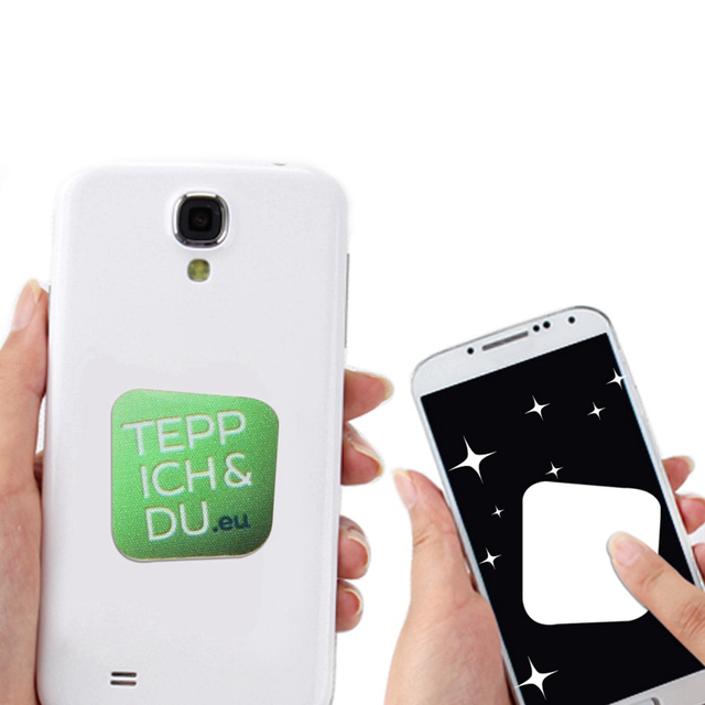 Promotional Gift Eco-friendly Microfiber Self-adhesive Reusable Washable Screen Cleaner Sticker Cleanser