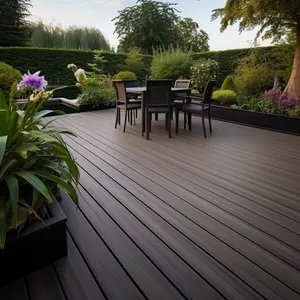 Terrasse en bois artificiel en teck plancher en panneau extérieur en pvc terrasse portable