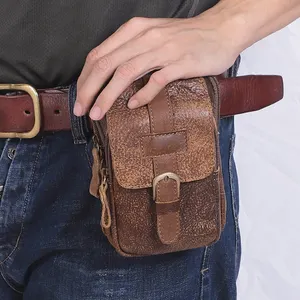 Precio más vendido BSCI múltiples bolsillos para hombre diseñador Vintage cinturón bolsa teléfono móvil clásico mejor cintura al aire libre riñonera