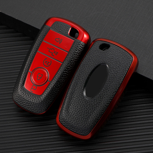 Funda de cuero con textura suave de TPU para llave de coche, carcasa para Ford F150 F250 F350 EXPLORER Mustang, llaveros, llavero, <span class=keywords><strong>bolsa</strong></span> directa de fábrica - Product Image 2