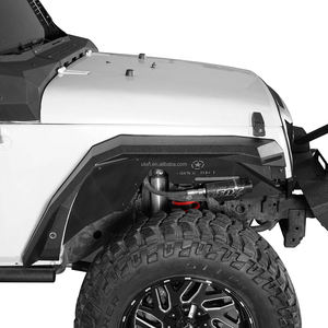 Élargisseurs d'ailes avant plats de 7 pouces avec lumières LED pour <span class=keywords><strong>Jeep</strong></span> <span class=keywords><strong>JK</strong></span> 2007-2018 2/4 portes, 2 pièces en acier avec clignotants - Product Image 2