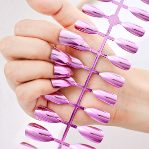 120 pièces métal placage acrylique presse sur les ongles miroir réfléchissant métallique Chrome <span class=keywords><strong>faux</strong></span> ongles français couverture complète ongles conseils - Product Image 3
