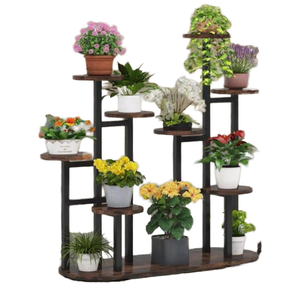 Minimalist MDF <b>Frame</b>+panel Wall Mount Flower Rack Multi-Story Free Combination Bedroom Courtyard Display Planter - Product Image 1