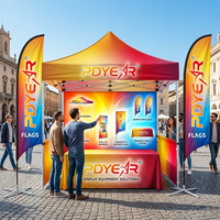Fabrika Fiyatlı Açılır Kapanır Çadır Su Geçirmez Dayanıklı 10x10FT/10x15FT Polyester Kumaş Katlanır Çardak Promosyon Etkinlikleri İçin