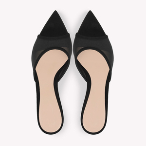 Mules à talons aiguilles en maille pour femmes, bout pointu, à enfiler, en daim transparent, chic, à bout ouvert, vente en gros, personnalisables OEM - Product Image 6