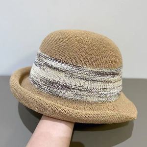 Của phụ nữ Màu sọc có thể điều chỉnh ban nhạc Một kích thước phù hợp với hầu hết UV Protector Fedora vành Sun bãi biển hat - Product Image 6