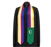 Étole de graduation personnalisée en gros avec drapeau des Comores, en polyester écologique de haute qualité, pour cadeaux de bienvenue de remise de diplôme