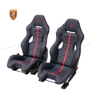 Asiento de Carreras de Fibra de Carbono Seca <span class=keywords><strong>458</strong></span> Speciale para <span class=keywords><strong>Ferrari</strong></span> <span class=keywords><strong>458</strong></span> 488 F8 SF90 296GTB 812 F12, Asiento de Pista Personalizado en Cuero y Microfibra de Gamuza - Product Image 4
