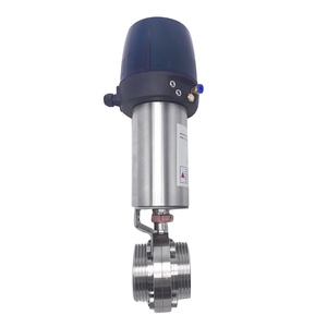 SMS DIN Precio estándar Acero inoxidable Higiene higiénica Saneamiento sanitario Esterilización Válvula de mariposa de grado alimenticio con C superior - Product Image 4