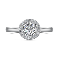 Dylam Classic Design Eternity Band 925 Sterling Silver Rhodium Plated Circle 0.75 Carat 5A Grade Cubic Zirconia Bridal Rings