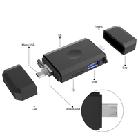 3 conectores para SDXC,Micro Compatible con Win Dows,Mac OS 3 en 1 Lector de tarjetas SD TF plegable Lectores de tarjetas de memoria