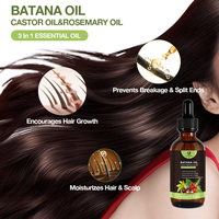 Huile de Batana 3 en 1, 100% naturelle et biologique, soin du cuir chevelu, huile essentielle de ricin et de romarin, croissance des cheveux pour hommes et femmes