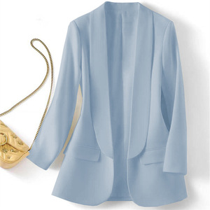 Blazer Elegante y Clásico de Color Sólido de Manga Larga para Mujer de Oficina, Moda Femenina - Product Image 4