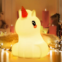 Haut-parleur sans fil, dernière version, USB, en silicone, motif lapin, veilleuse LED RGB, lampe musicale ours, lampe de chevet sans fil pour enfants et bébés