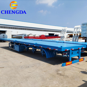 Semirremolque de Plataforma para <span class=keywords><strong>Transporte</strong></span> de Contenedores de <span class=keywords><strong>40</strong></span> <span class=keywords><strong>Pies</strong></span>, 3 Ejes, 13 <span class=keywords><strong>Pies</strong></span>, para Camiones Pesados, <span class=keywords><strong>Precio</strong></span> Económico, Fabricado en Acero, para Contenedores de 2x20 <span class=keywords><strong>Pies</strong></span> y <span class=keywords><strong>40</strong></span> <span class=keywords><strong>Pies</strong></span> - Product Image 2