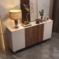 Armoire élégante à 4 portes en chêne massif, fabriquée à la main, moderne, durable, base en métal, meubles de maison, montage facile, chambre à coucher, hôtel, salle à manger