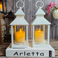 Elektronische Kerzen Klassische Windlampe Vintage Plastik-Kerzenhalter PVC LED-Laterne Traditionelle Vintage LED-Laterne