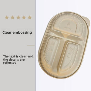 Boîte à lunch jetable en amidon de maïs | Récipient à emporter de repas commercial | Boîte à lunch dégradable résistante aux hautes températures - Product Image 5