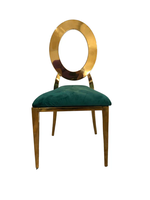 Chaises de banquet de luxe modernes en acier inoxydable doré à dossier en O pour salles de mariage et événements – Fabrication chinoise