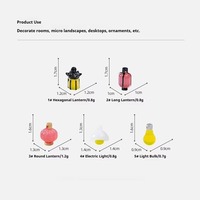 Linterna Hexagonal China Luminosa en Miniatura para Casa de Muñecas, Micropaisaje y Regalo Adorable
