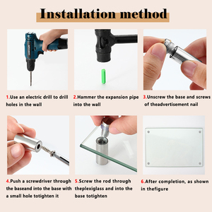 Thép không gỉ mạ kẽm kết thúc dấu hiệu standoff vít kích cỡ khác nhau đóng đinh Acrylic kính tấm khác tường ốc vít sản phẩm - Product Image 2