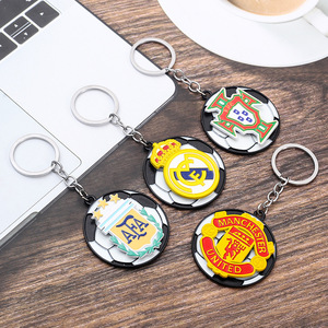 Wholesale 2D Rotating Soccer <strong>Ball</strong> Keychain with Team Logo Football Club Team Badge Keyring Fan Memorabilia Backpack Charm - Product Image 2