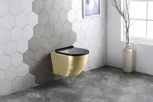 핫 세일 외부 황금 도금 숨기기 물 탱크 매달려 욕실 작은 원피스 세라믹 벽 걸린 화장실 화장실 호텔