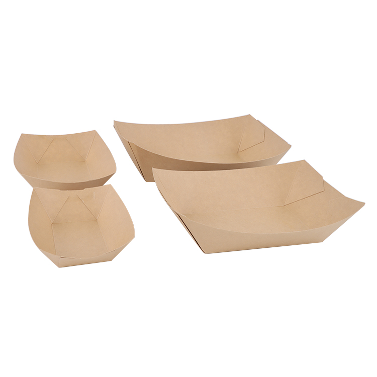 eco friendly custom Disposable bread french fries chip paper tray boat box paper plates disposablePopular