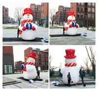 Décoration gonflable imperméable de 3 m, bonhomme de neige gonflable géant de Noël, bonhomme de neige gonflable personnalisé pour le Nouvel An, hiver cool, Noël