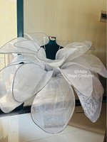 Robe de danse à ouverture de fleur avec jupe pétale LED moderne en couleur Robe grande balançoire pour la danse de salon Costume de robot Blossom Long Design