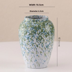 <strong>Turquoise</strong> Hydroponic Ceramic <strong>Vase</strong> Large Diameter Handmade Tabletop Ornament New Chinese Style for Home Living Room Entrance for - Product Image 6