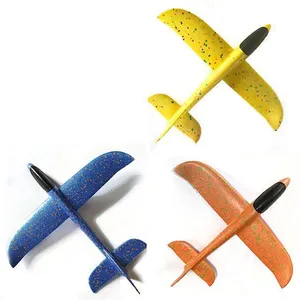 48cm tamanho grande mão jogando espuma brinquedo planador voador avião com 3 cores